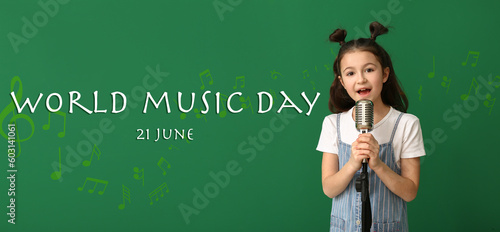 Cute little girl singing ag...