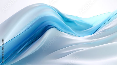 Light blue silk on white background, luxury fabric texture pattern, generative AI.