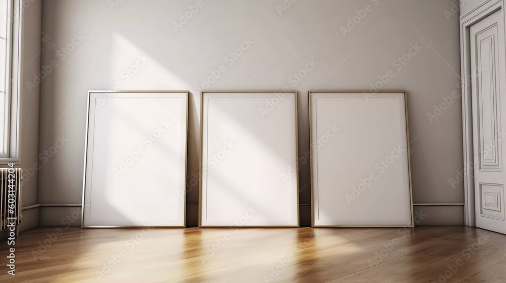 Interior Frame Poster Mock up empty minimalistic home Design up AI Generated Interior Frame Poster Mock up empty minimalistic home Design up AI Generated