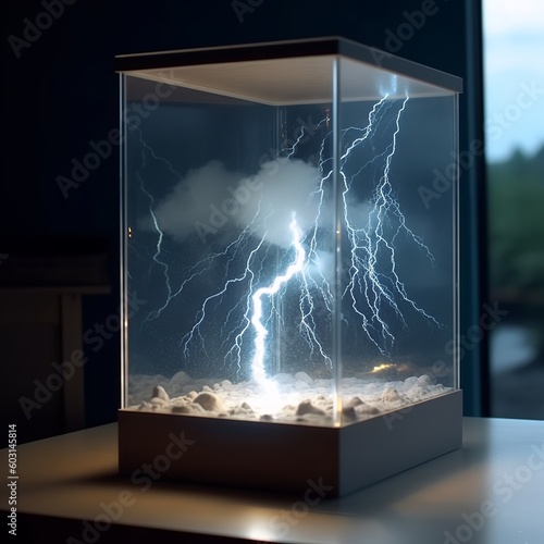 sky, cloud, light, lightning, in, box, glass, home, nature, weather, game, toy, app, style, aquarium, window, blue, clouds, woman, sun, nature, abstract, smoke, water, x-ray, generative, ai © Eugene