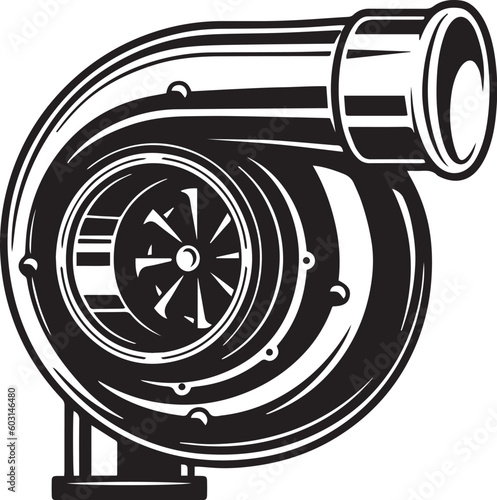 Vector image of a turbocharger for a car