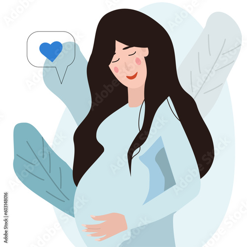 Vector illustration of a pregnant woman 