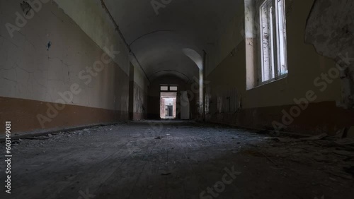 Interior of the old abandoned psychiatric hospital. Allenberg. Koenigsberg