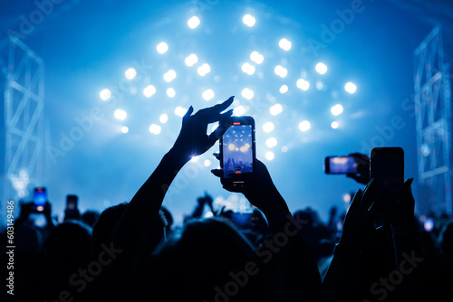 Smartphone crowd at a music event