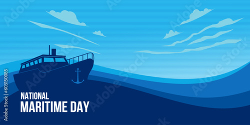 Canvas Print National Maritime Day background vector
