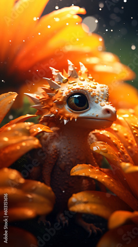 Close up of a tiny dragon