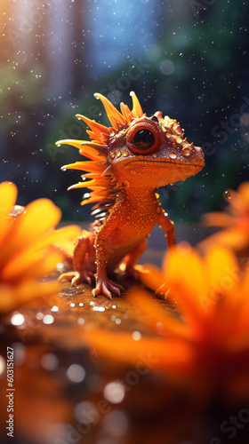 Close up of a tiny dragon