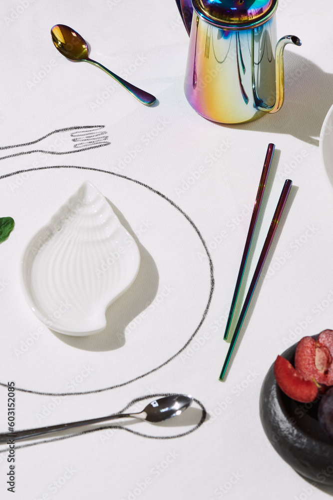 Bright table setting Stock Photo | Adobe Stock