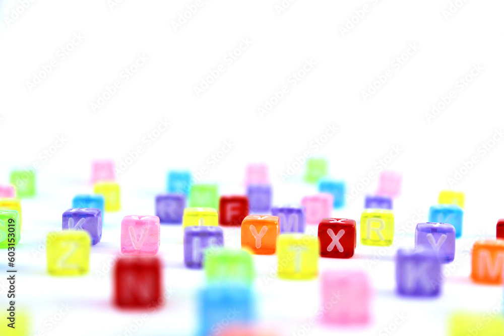 Blocks of different colors with letters Blocks of different colors with letters
