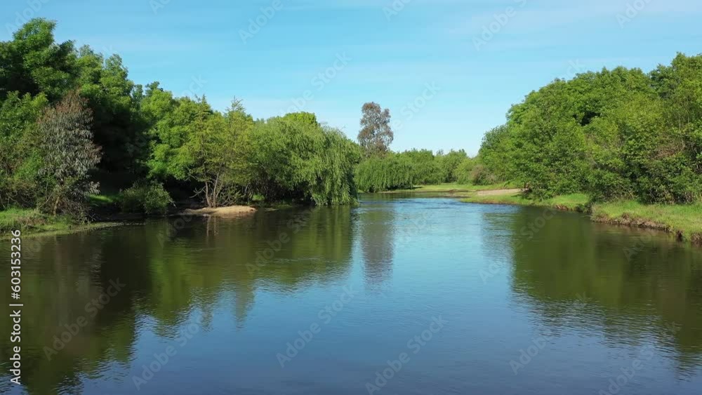 River Maule flowing through valley in the Maule Region of Chile River Maule flowing through valley in the Maule Region of Chile