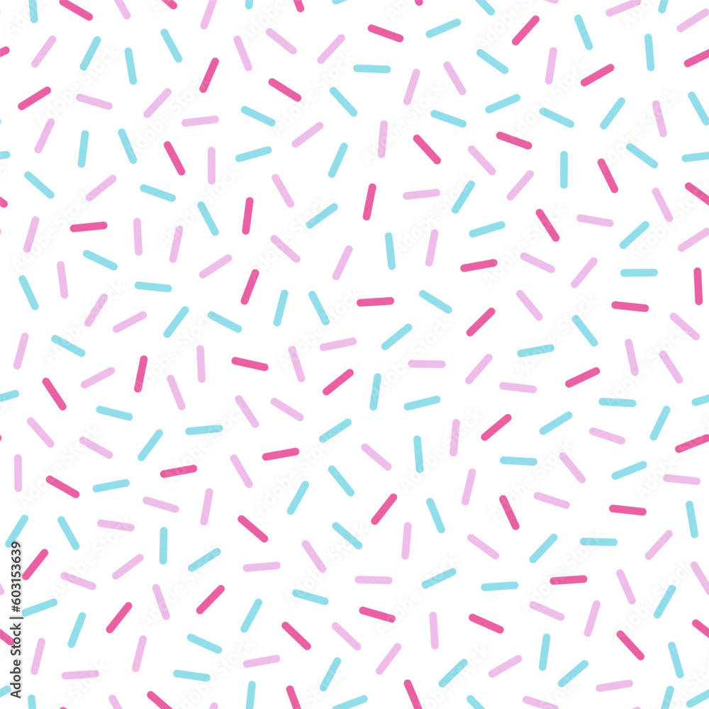 Pink and blue sprinkle seamless pattern. Candy repeat pattern. Great for wallpaper, web background, wrapping paper, fabric, packaging, greeting cards, invitations and more.