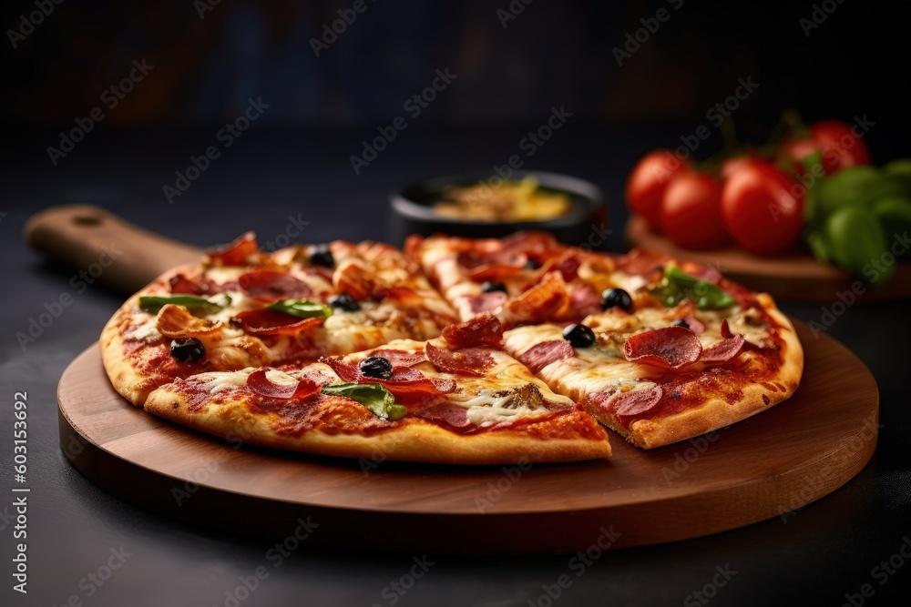 thin crust combo pizza, generative ai