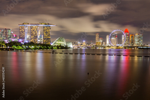 Evening view of Marina Bay skyline, Singapore