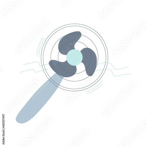 Home household fan isolated on white background. Manual. A device for climate control and air cooling. Vector flat illustration.