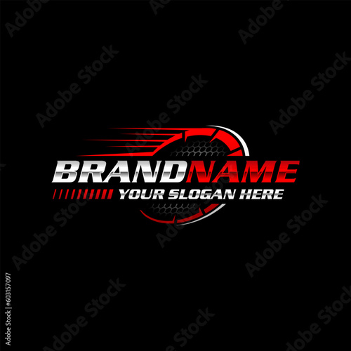 Speed rpm, speedometer driver race logo design