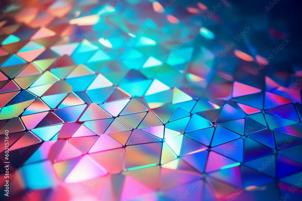 Abstract vibrant background, holographic triangles, ai generated Abstract vibrant background, holographic triangles, ai generated