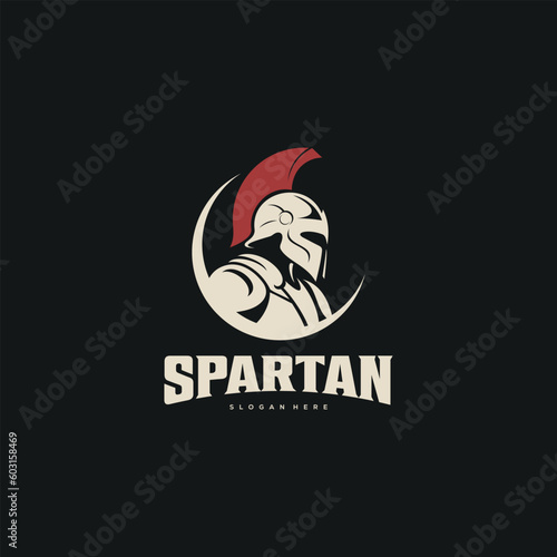illustration of spartan king in armor and helmet, holding spear and shield