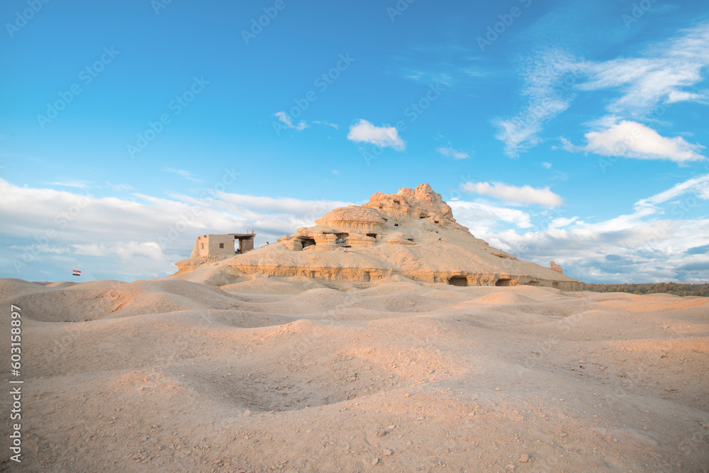 Beautiful view of the Gebel al-Mawta in Siwa Oasis, Egypt