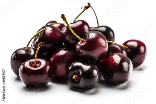 tasty sweet cherries on a white background