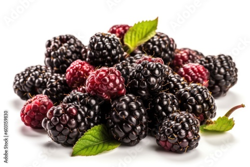 tasty blackberries on a white background