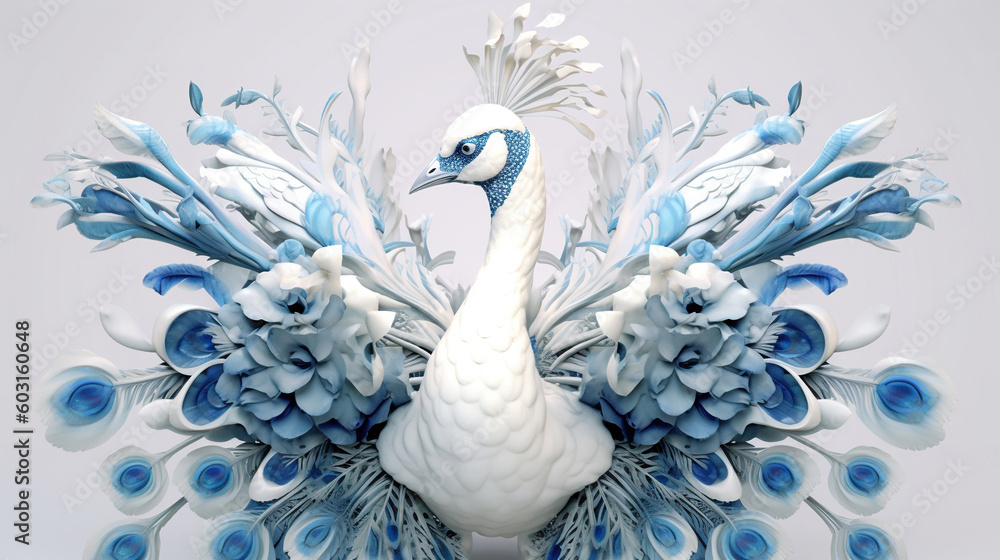 Obraz premium 3d render illustration of a peacock