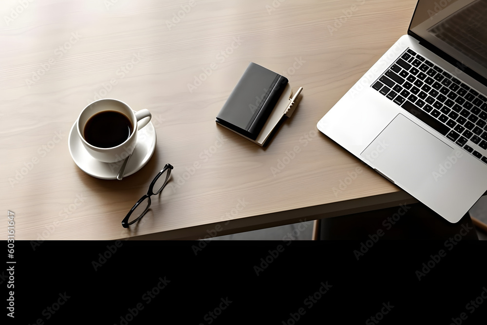 Minimalist Desk Setup 3D Render Minimalist Desk Setup 3D Render