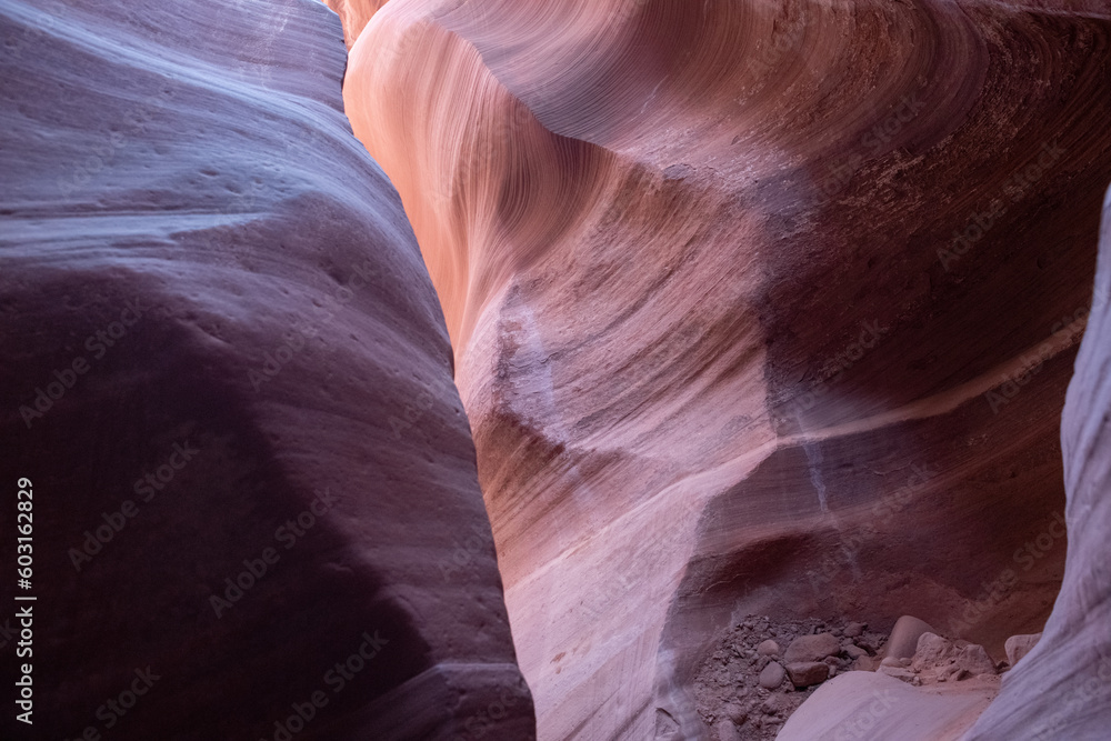 Pink and Orange Sandstone Formations in Antelope Canyon