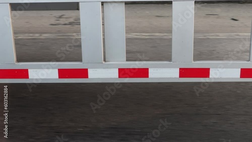 Wallpaper Mural Side of riding trailer with red and white warning stripes Torontodigital.ca