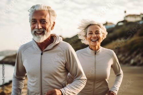 A couple of adults on a morning run. AI generated, human enhanced