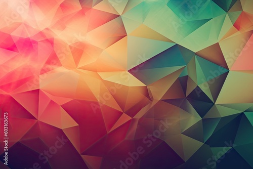 Modern Low Poly Abstract Background with Geometric 3D Patterns and Triangle Texture, Generative AI