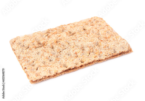 Slika na platnu Fresh crunchy crispbread on white background. Healthy snack