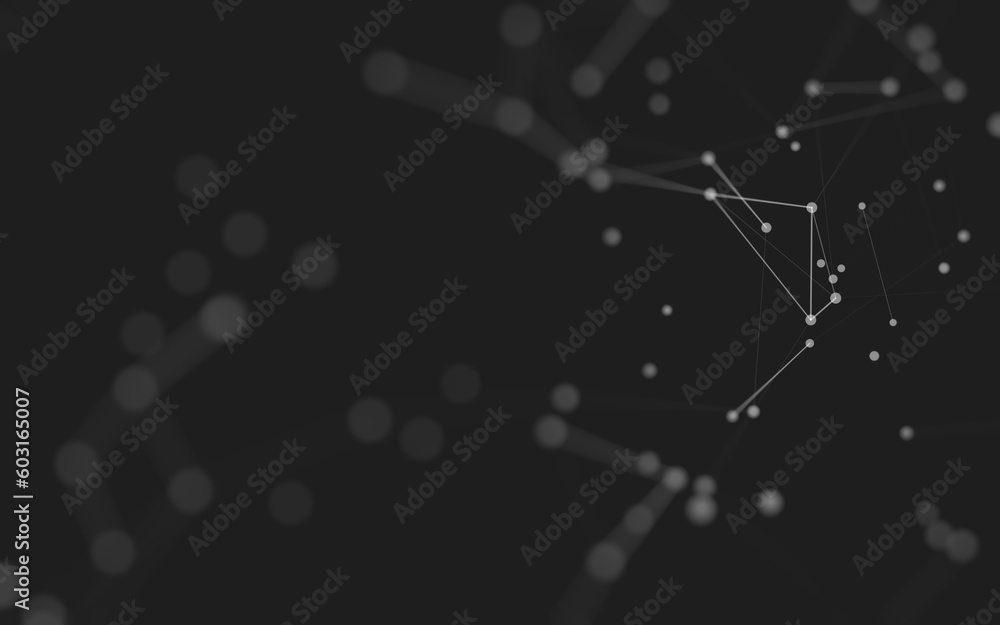 Abstract background. Molecules technology with polygonal shapes, connecting dots and lines. Connection structure. Big data visualization. Abstract background. Molecules technology with polygonal shapes, connecting dots and lines. Connection structure. Big data visualization.