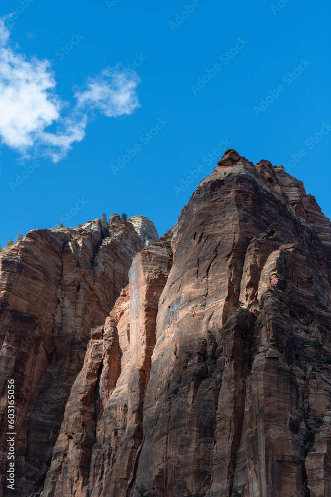 View from Angels Landing hike in Zion National park Arizona