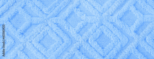 Texture of carpet with beautiful pattern as background, closeup. Banner design