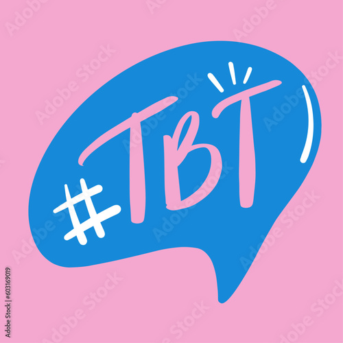 Tbt ballon. Social media Modern hand Lettering. vector.