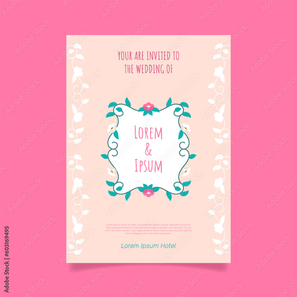 Flat design wedding celebration invitation. - Vector. Flat design wedding celebration invitation. - Vector.
