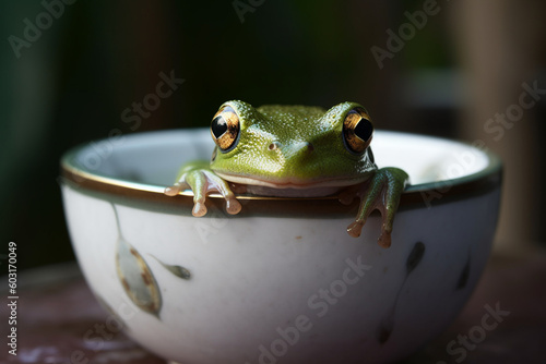 a frog in a glass