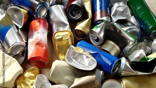 Steel and aluminium cans. Aluminium is the material to recycle. Used beverage and food cans