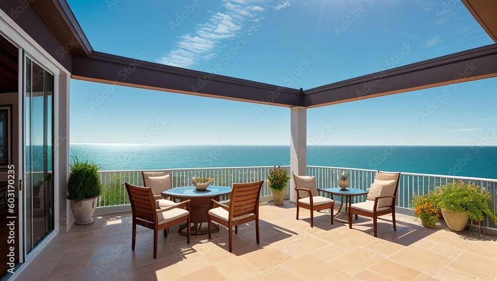 Fototapeta premium Terrace, generative AI