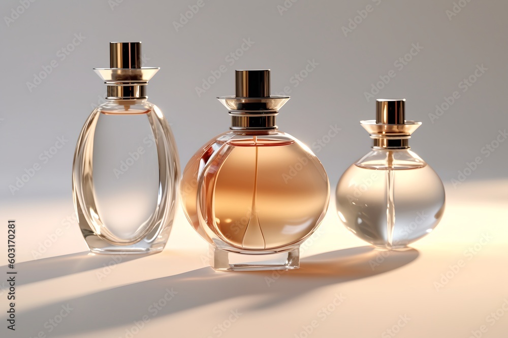 Bottles of perfume, generative ai Bottles of perfume, generative ai