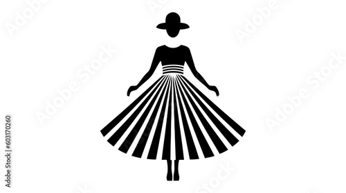 Black dress vector logo on white background