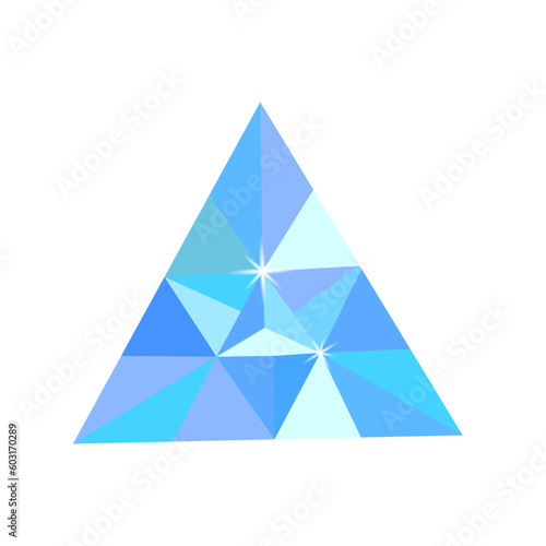 Triangle gem. Precious stone vector jewels. Vector illustration.