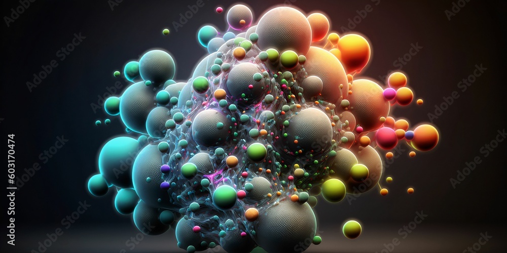 science background illustration with interconnected molecular shapes created using ai generative science background illustration with interconnected molecular shapes created using ai generative