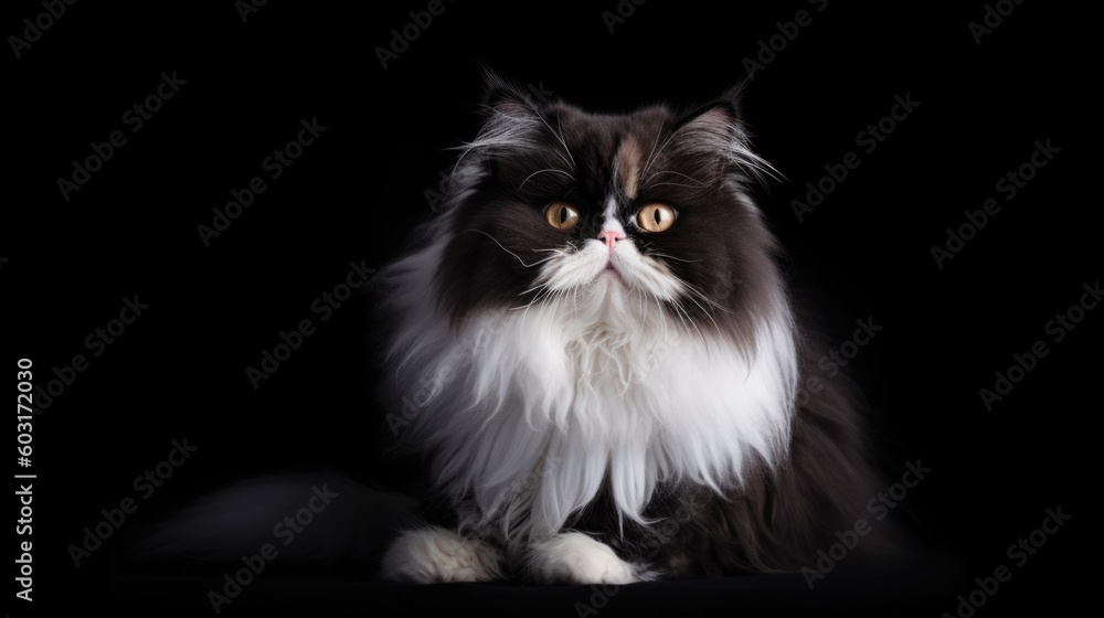 a persian cat with a black and white generative ai a persian cat with a black and white generative ai