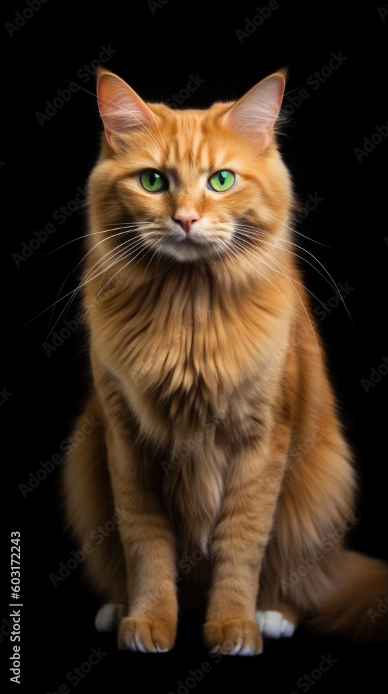 Orange cat with an intense look. generative ai Orange cat with an intense look. generative ai