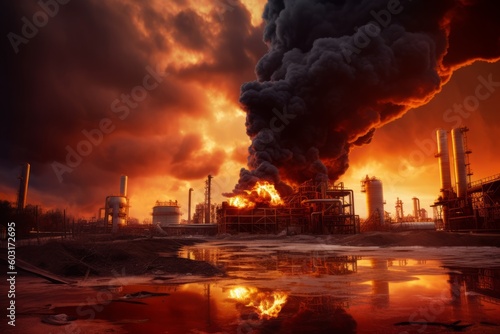 Devastating Oil Plant Disaster Unleashed, Generative AI