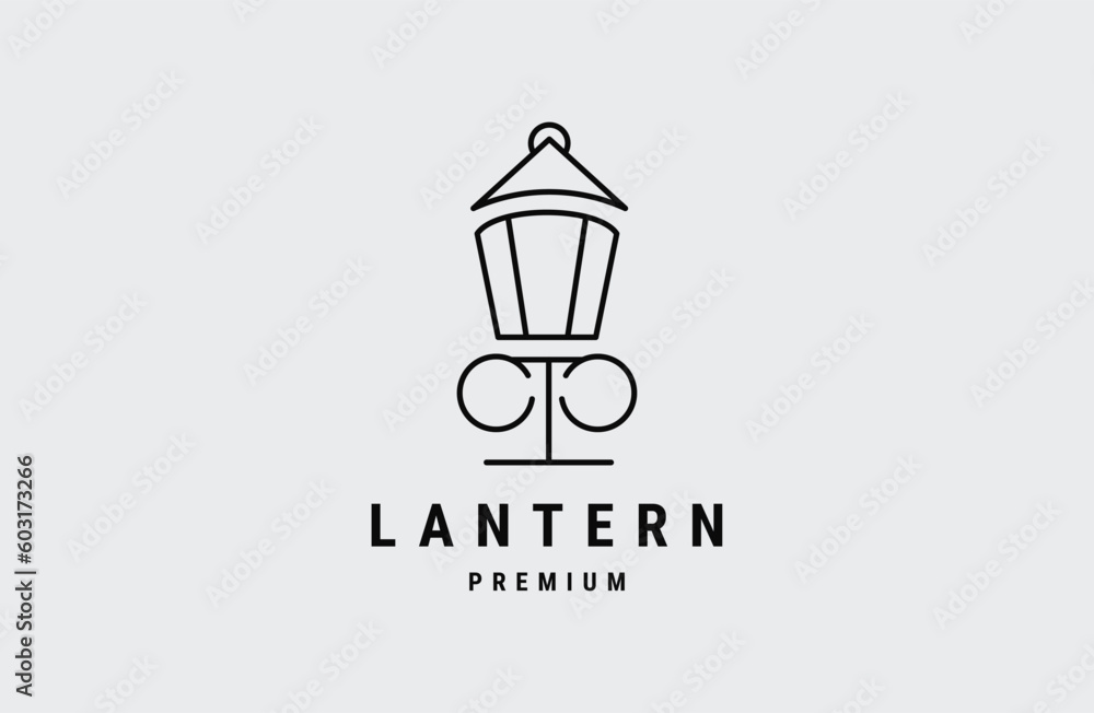 Lantern Lamp Logo Design. Lantern Lamp Logo Template. Modern Design. Flat Logo.