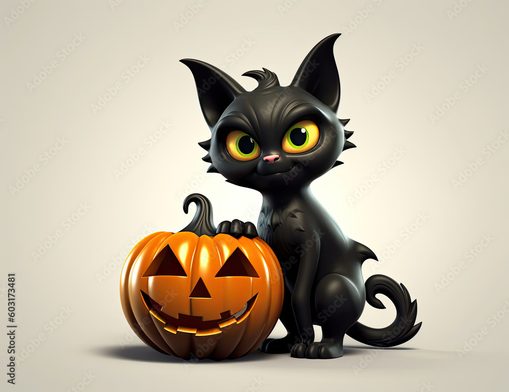 Black Cat Halloween Pumpkin, Jack o Lantern, Witch, Spooky, Fall, Autumn. Wall Art. Halloween Resource. Generative AI Black Cat Halloween Pumpkin, Jack o Lantern, Witch, Spooky, Fall, Autumn. Wall Art. Halloween Resource. Generative AI