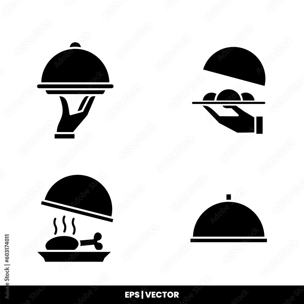 Fototapeta premium Cloche icon vector illustration logo template for many purpose. Isolated on white background.