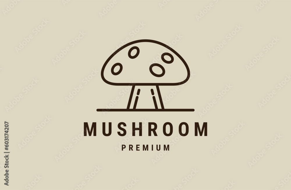 mushroom logo vector illustration design, champignon mushroom logo design .